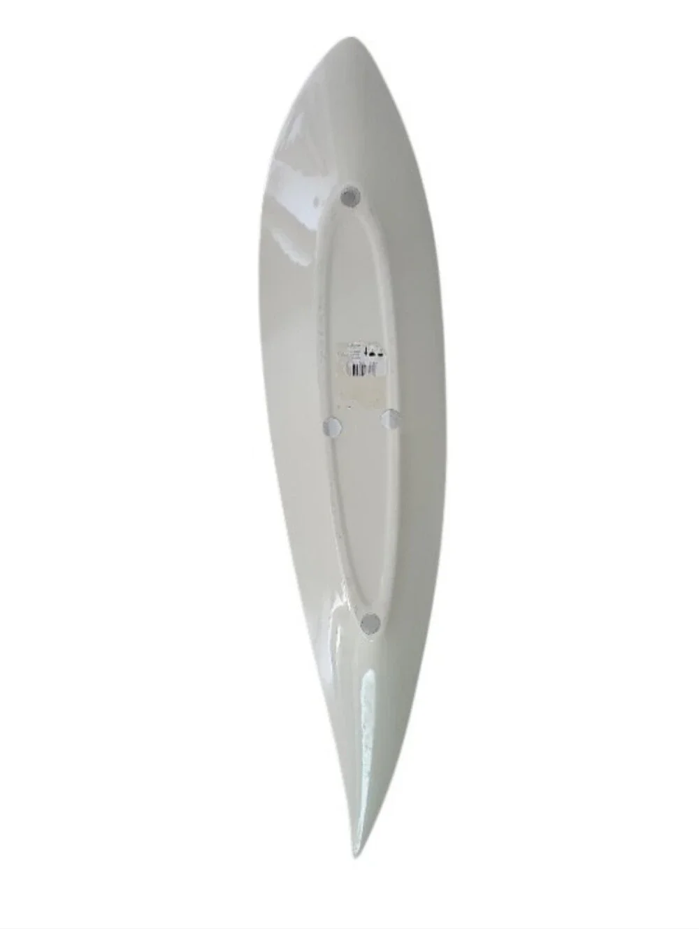 Modern White Ceramic Centerpiece Bowl 25” Long Minimalist Coastal Decor Tray